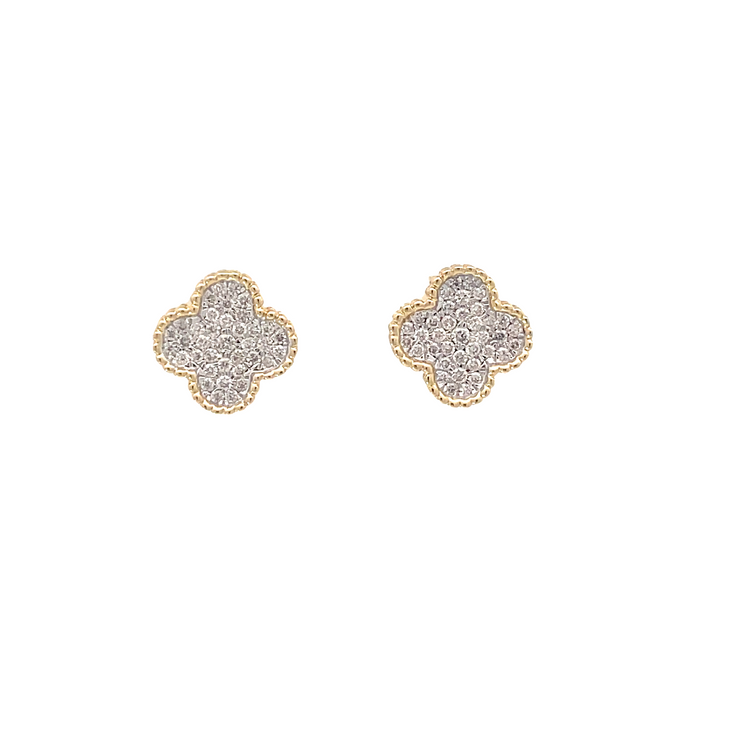 Yellow Gold Diamond Pave Studs