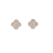 Diamond Pave Clover Studs