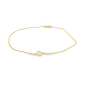 Bezel Set Diamond Chain Bracelet
