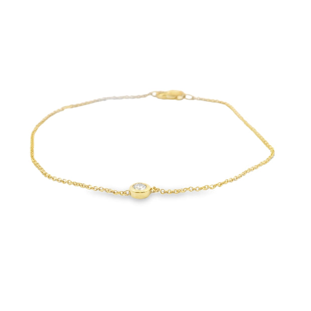 Bezel Set Diamond Chain Bracelet