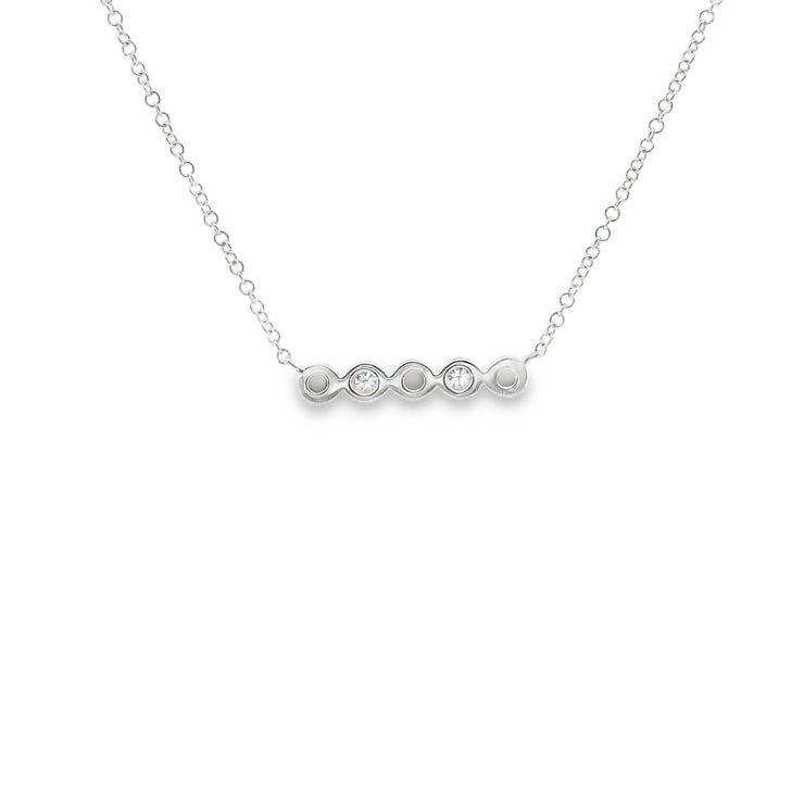 Black Agate and Diamond Bar Pendant