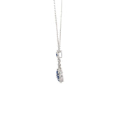 18 Karat White Gold Sapphire Diamond Necklace
