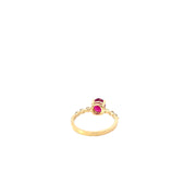 14k Yellow Gold Ruby Diamond Ring