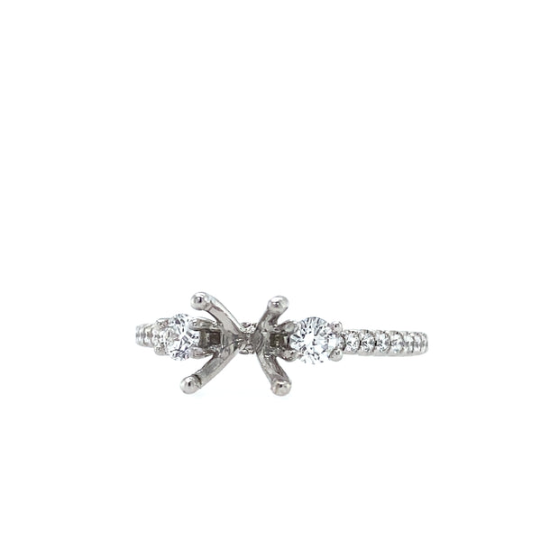 Cubic Zirconium Diamond Semi-Mount Ring