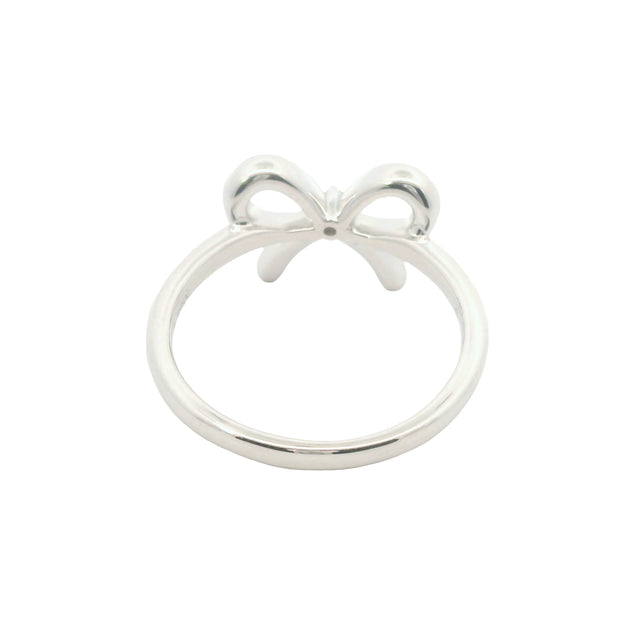 Bow Ring with Center Diamond