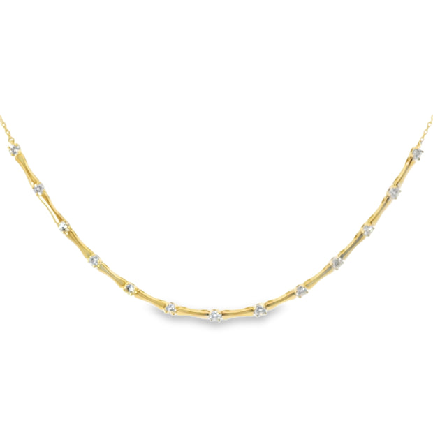 Diamond Bamboo Bar Pendant