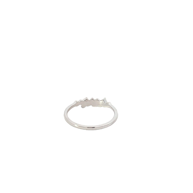 White Modern Electrum Diamond Scatter Stone Ring