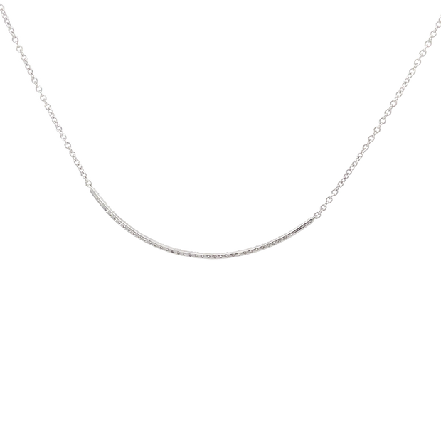 Diamond Curved Bar Necklace