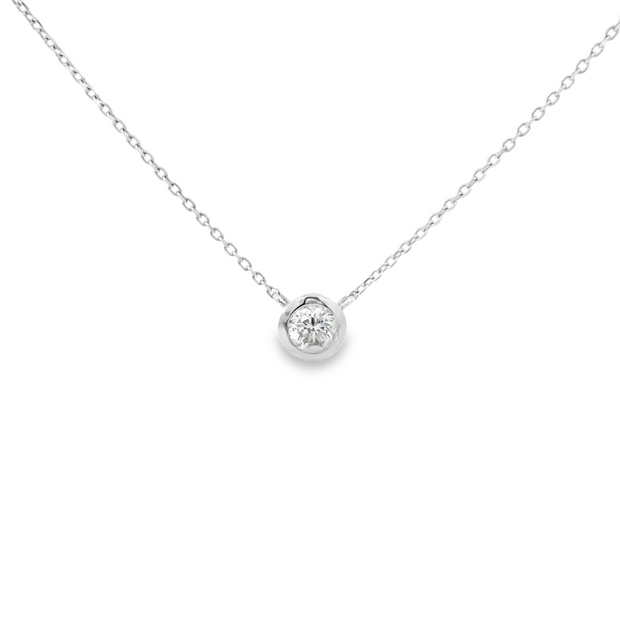 Diamond Bezel Set Solitaire Necklace