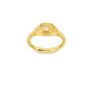 Ripple Texture Diamond Signet Ring
