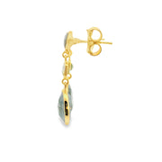 Moss Agate, Prasiolite, and Labradorite Earrings