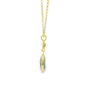 Moss Agate and Prasiolite Vermeil Pendant