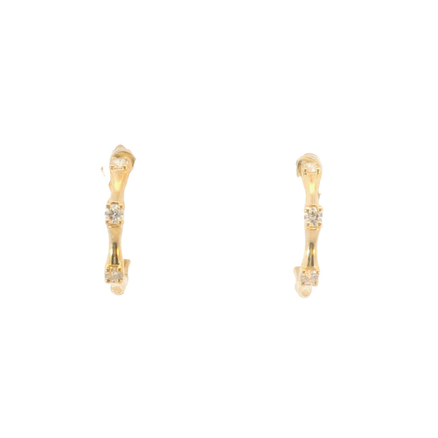 Mini Bamboo Diamond Hoops
