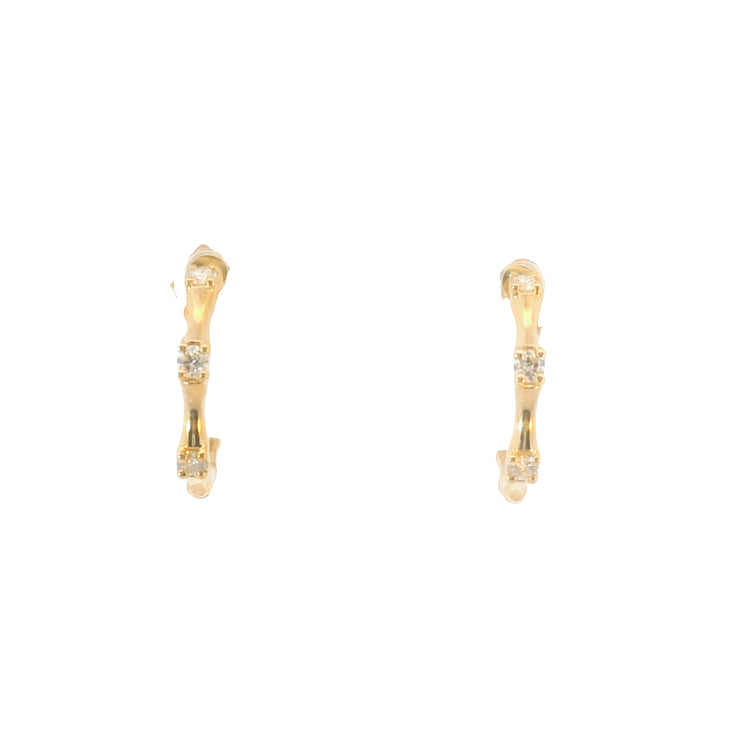 Mini Bamboo Diamond Hoops