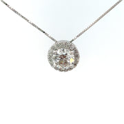 Lab Grown Diamond Halo Necklace