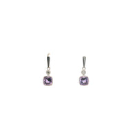 Drop Earrings with Amethyst and Diamonds