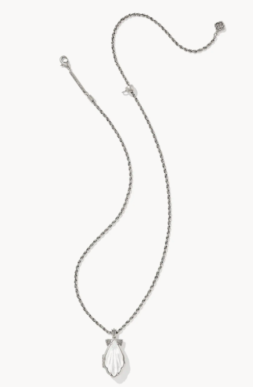 Kendra Scott Alexa Vintage Gold Tone Shell Locket Statement Necklace