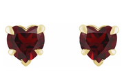 Gemstone Heart Studs