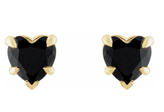 Gemstone Heart Studs
