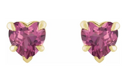 Gemstone Heart Studs