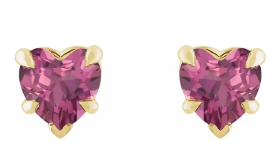 Gemstone Heart Studs