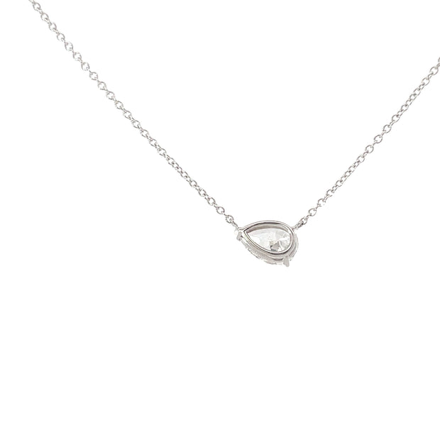 14 Karat White Gold Lab Grown Diamond Solitaire Necklace