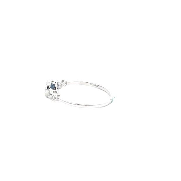 White Gold Diamond Sapphire Anniversary Ring