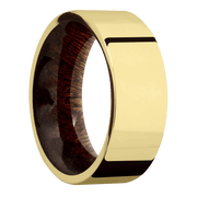 14K Yellow Gold with Polish Finish and Sapele