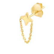 Star Earrings with Chain Drape