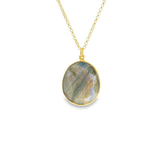 Vermeil Pendant with Labradorite and Apatite Accent
