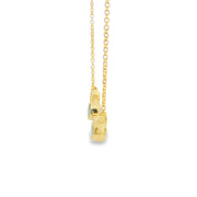 Bezel Set Emerald and Diamond Bar Pendant