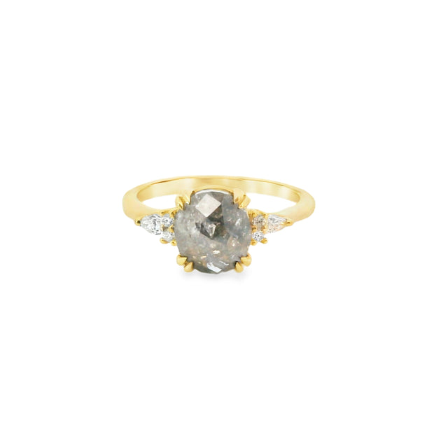 Salt and Pepper Diamond Ring