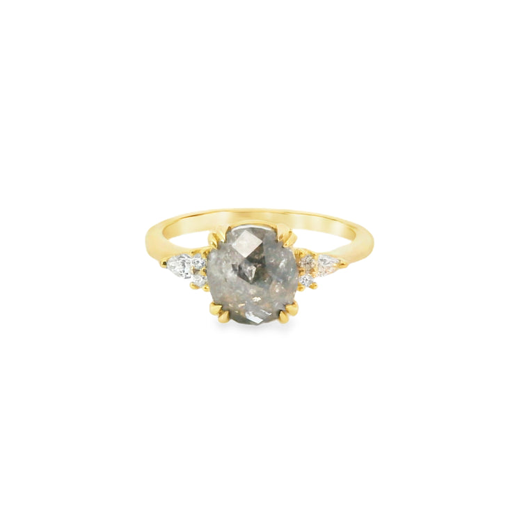 Salt and Pepper Diamond Ring