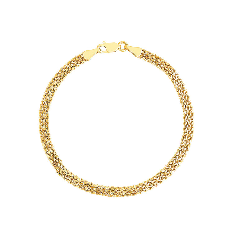 Double Row Hollow Wheat Chain Bracelet
