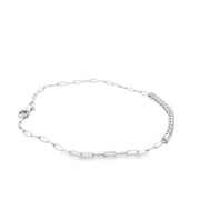 Diamond Bar Bracelet on a Paperclip Chain