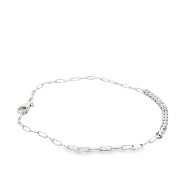 Diamond Bar Bracelet on a Paperclip Chain