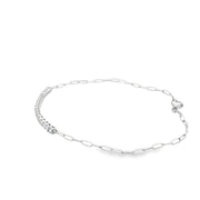 Diamond Bar Bracelet on a Paperclip Chain