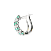 Huggies with Emeralds and Diamonds
