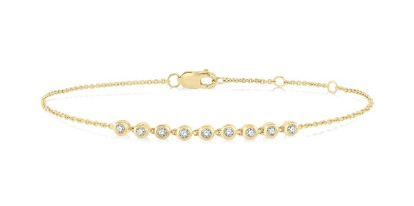 Bezel Set Petite Diamond Fashion Chain Bracelet