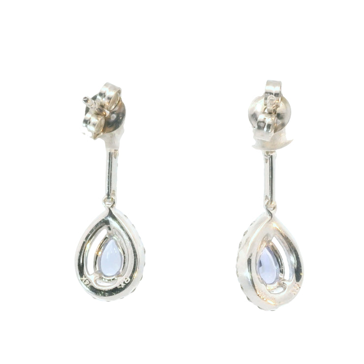 Tanzanite and Diamond Drop Earrings