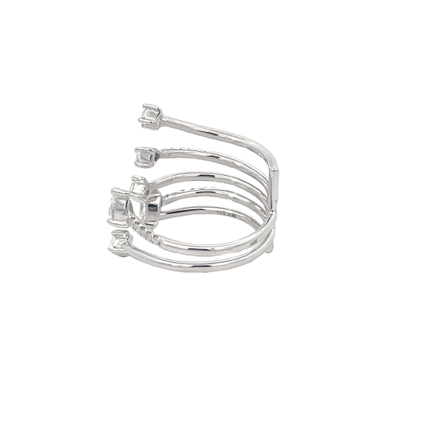 White Gold Diamond Split Band Ring
