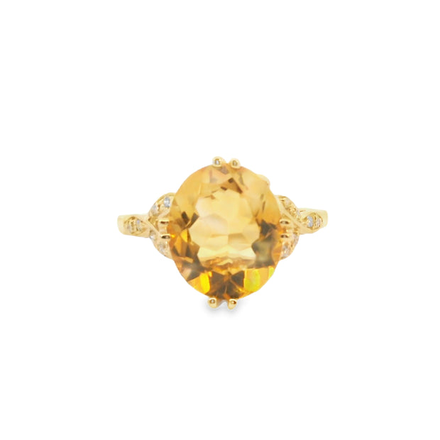 Citrine and Diamond Accent Ring
