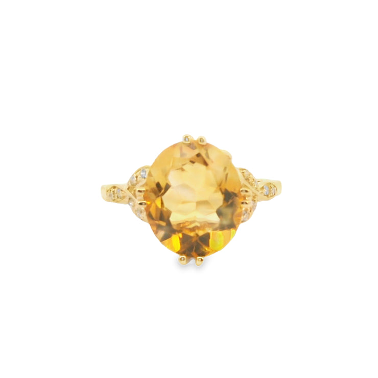 Citrine and Diamond Accent Ring