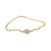 Diamond Pave Clover Bracelet