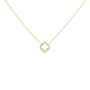 Diamond Pave Clover Frame Pendant