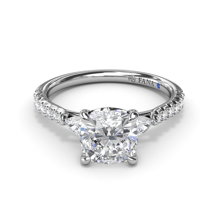 FANA 14 Karat White Gold Semi-Mount Ring