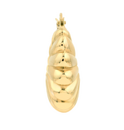 Yellow Gold Puff Shrimp Hoops