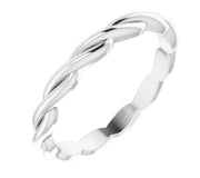 14K White Woven-Design Band