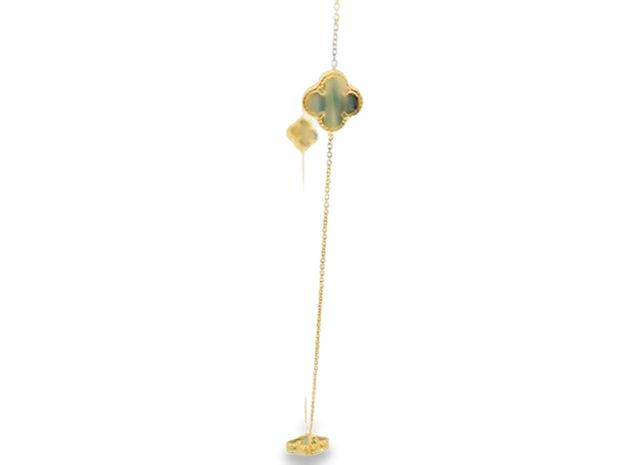 Clover Station Necklace in Onyx