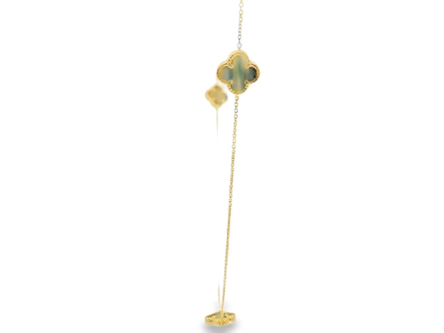Clover Station Necklace in Onyx
